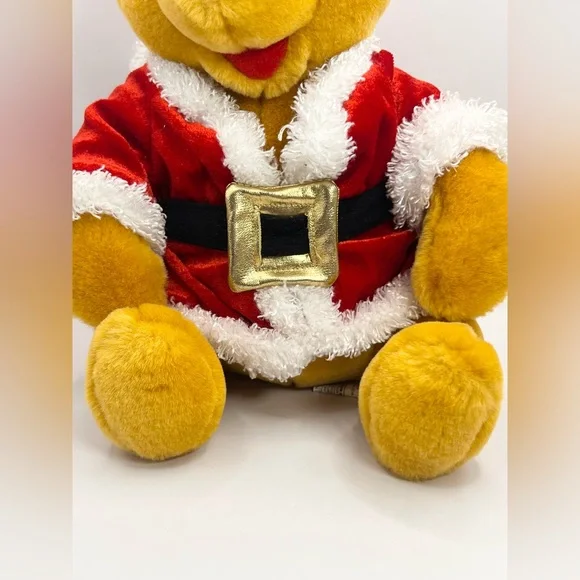 Vintage Winnie The Pooh Disney Store Exclusive Santa Plush 12” Christmas - Picture 5 of 9
